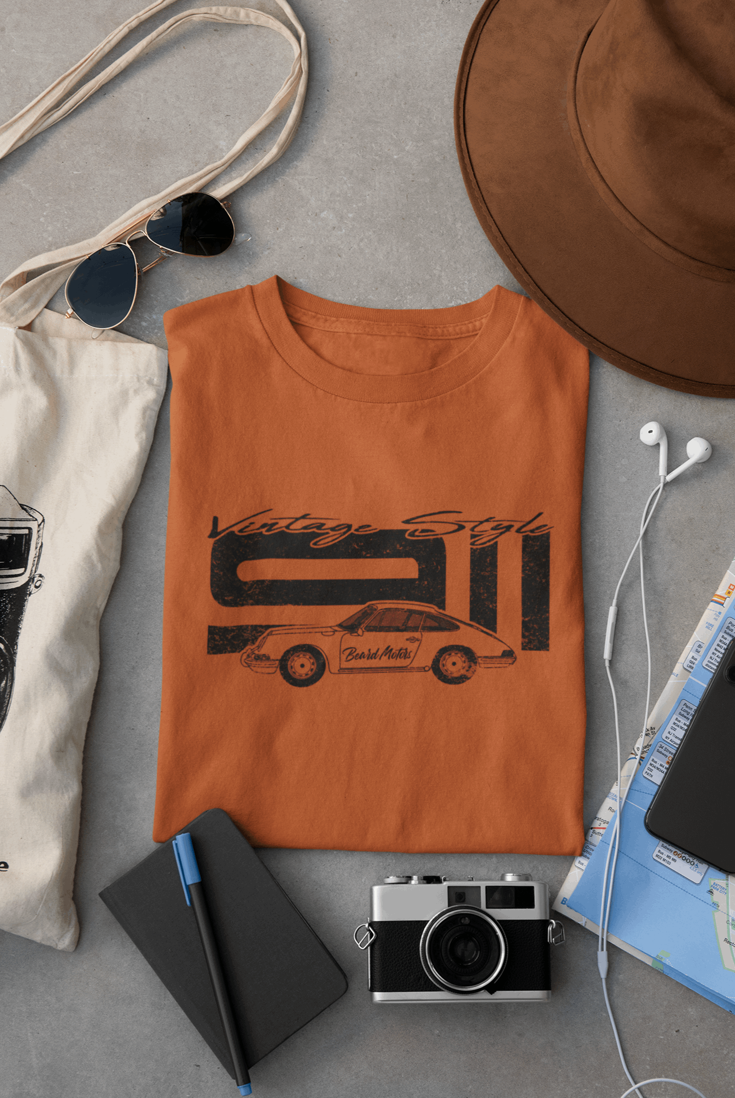 Beard Motors 911 Vintage Style T-Shirt rouille - Beard Motors