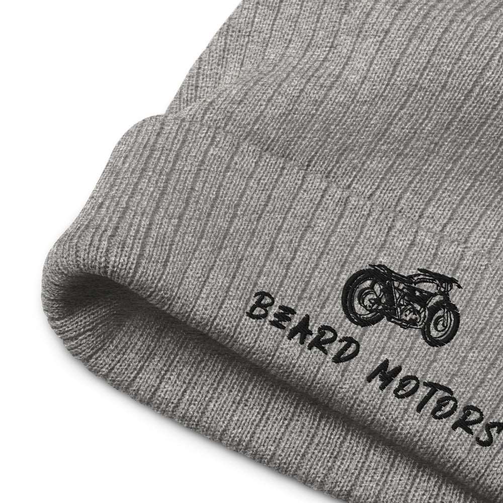 Beard Motors Motorscycle Recycled cuffed beanie grey