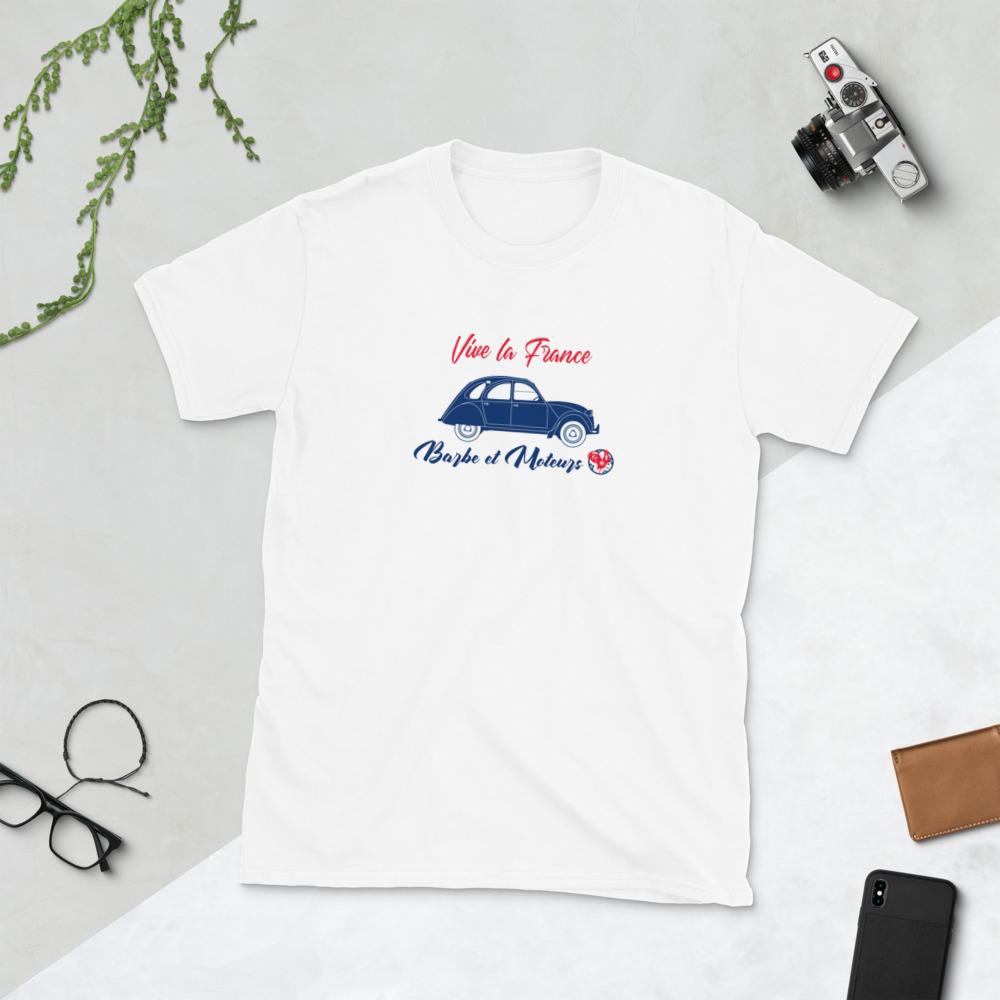 Barbe et Moteurs Vive la France 2CV Collection Beard Motors T-Shirt blanc