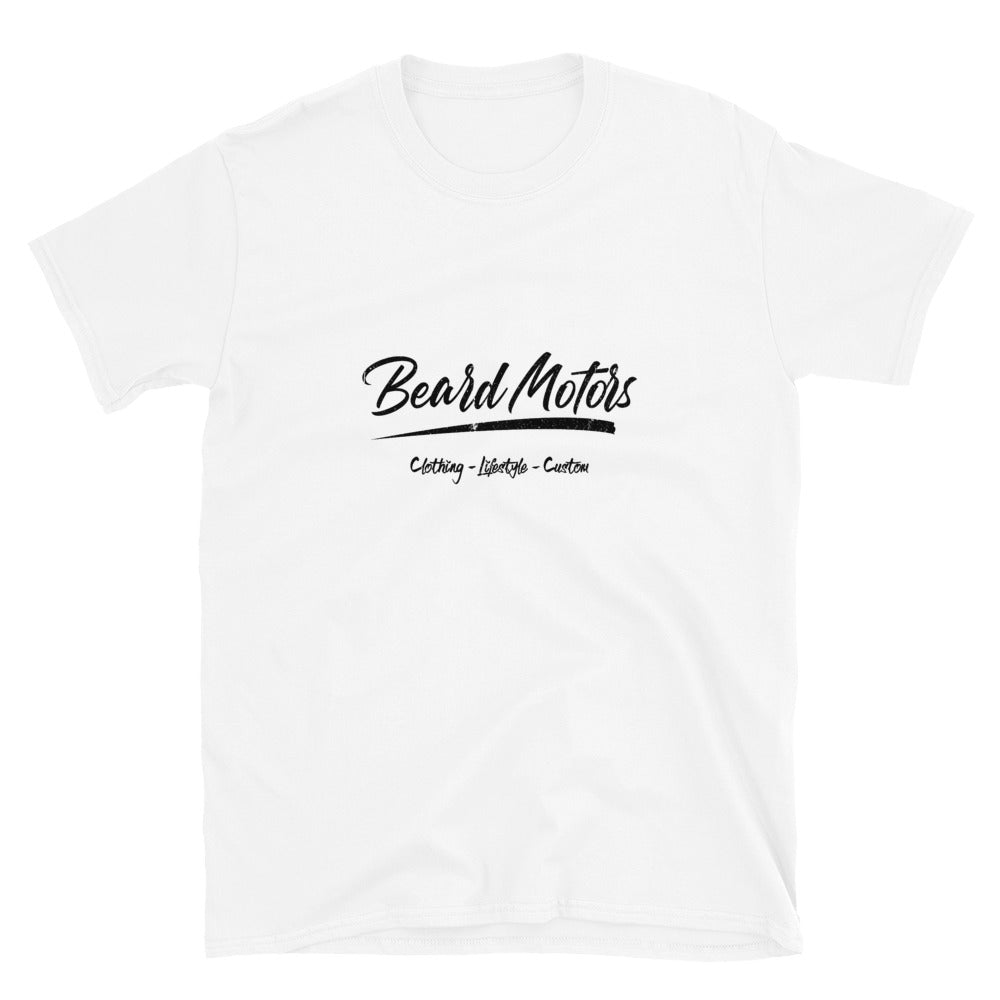 Beard Motors T-Shirt Logo Grunge white - beardmotors