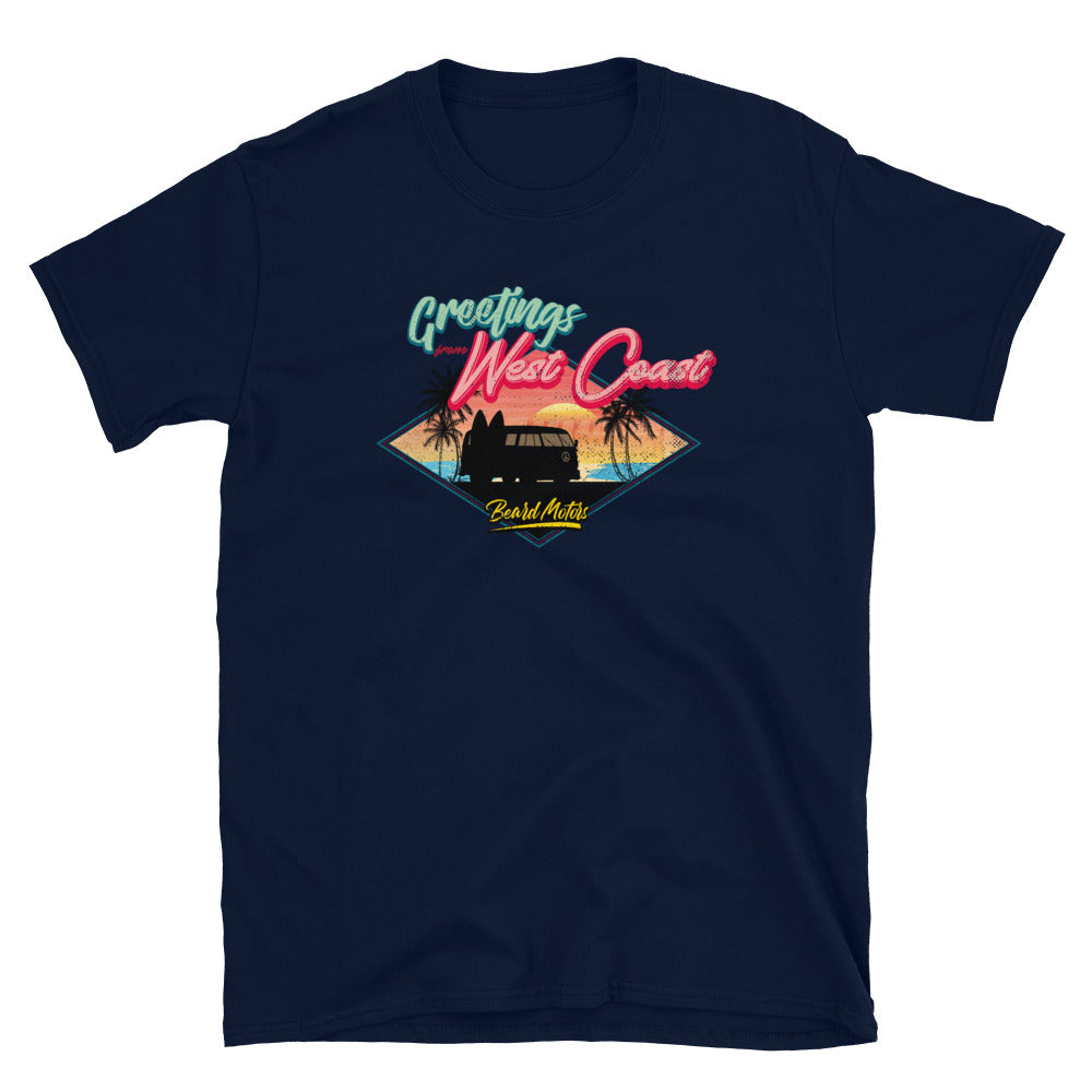 T-Shirt West Coast Surf Bus / Navy Blue - beardmotors