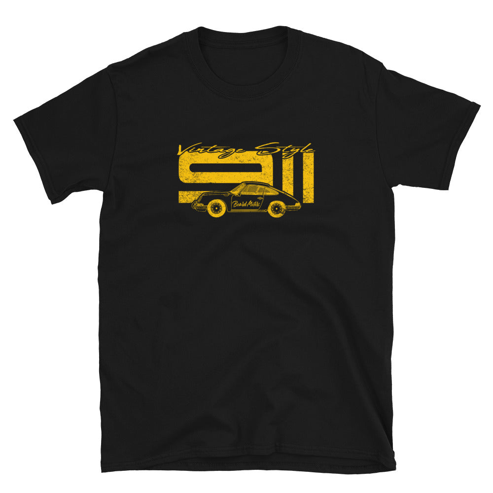 T-Shirt Vintage Style 911 Bahama Yellow / Black - beardmotors