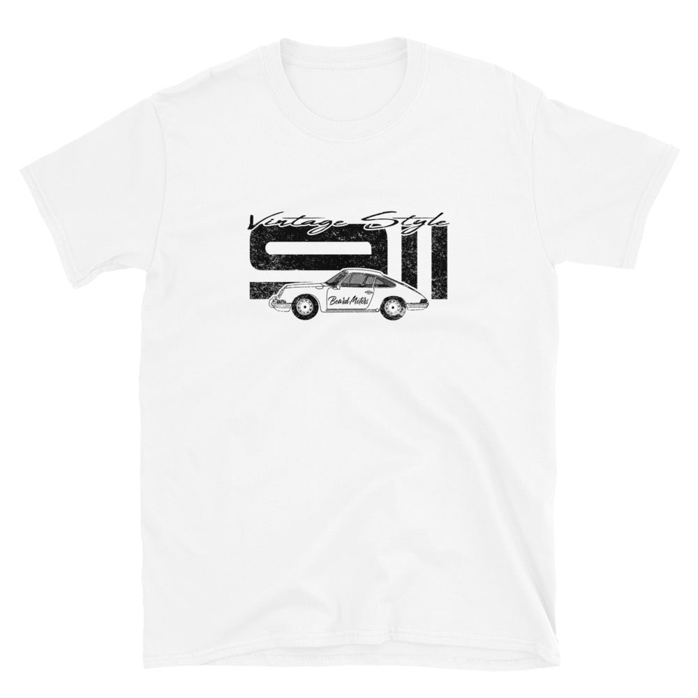 Beard Motors T-Shirt 911 Vintage Style white - black - beardmotors
