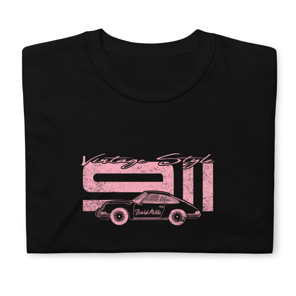 Beard Motors 911 Vintage Style T-Shirt Black light Pink
